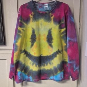 Vibrant Tie-Dye Smiley Face Sweatshirt